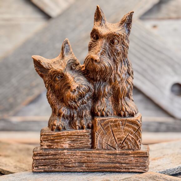 1950’s Vintage Ornawood Scottie Dogs BookEnd, Retro Decor, Mid-Century - 6.25"H - Picture 2 of 10